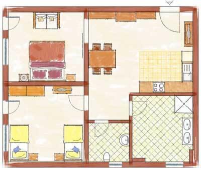 Apartment mit Balkon