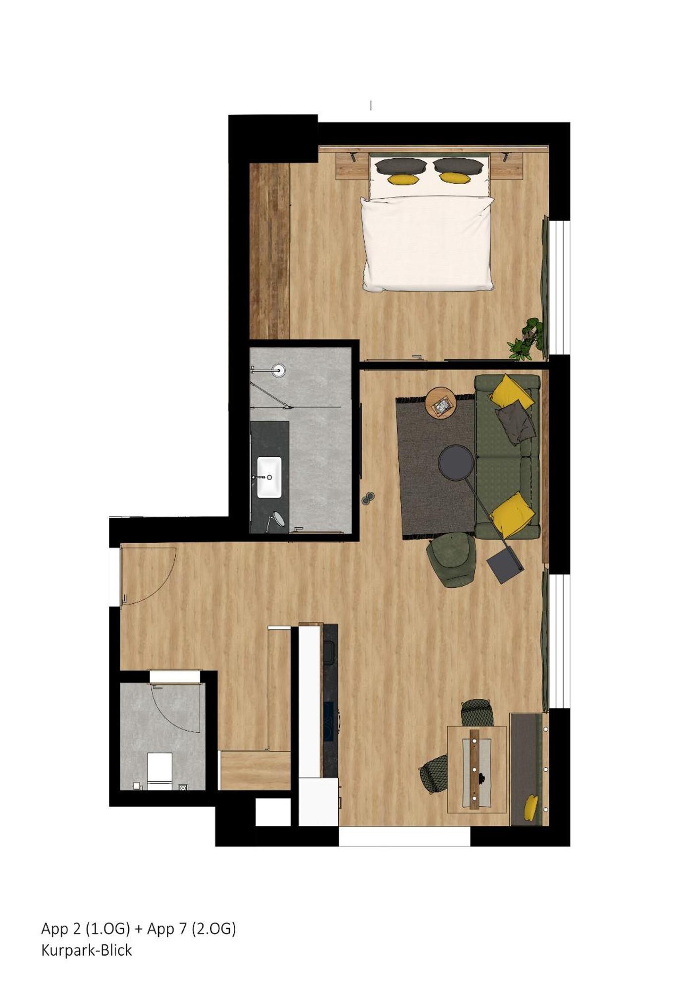 Apartment mit Aussicht und Balkon
