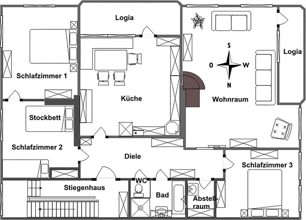 Apartment mit 3 Schlafzimmern