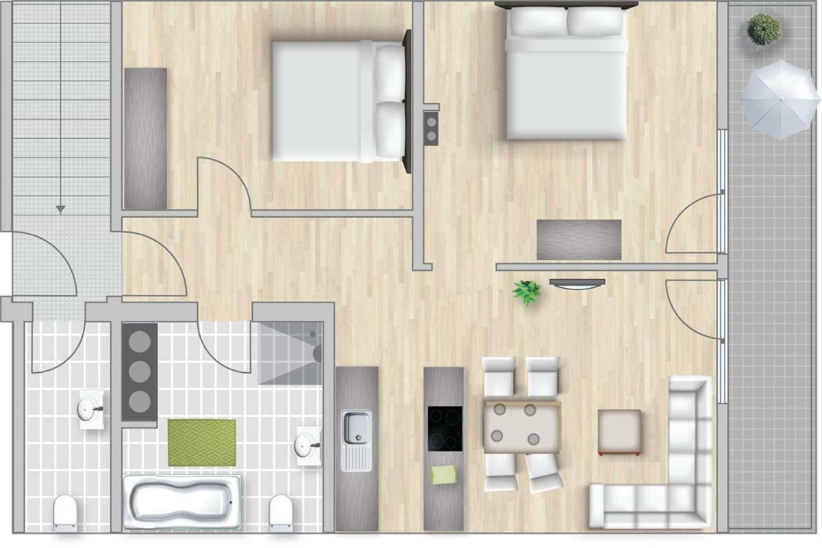 Apartment mit 2 Schlafzimmern