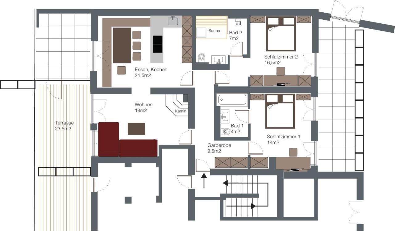 Apartment mit 2 Schlafzimmern